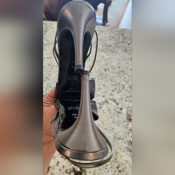 Vintage Yves Saint Laurent Metallic Mesh Heels - Picture 9 of 9